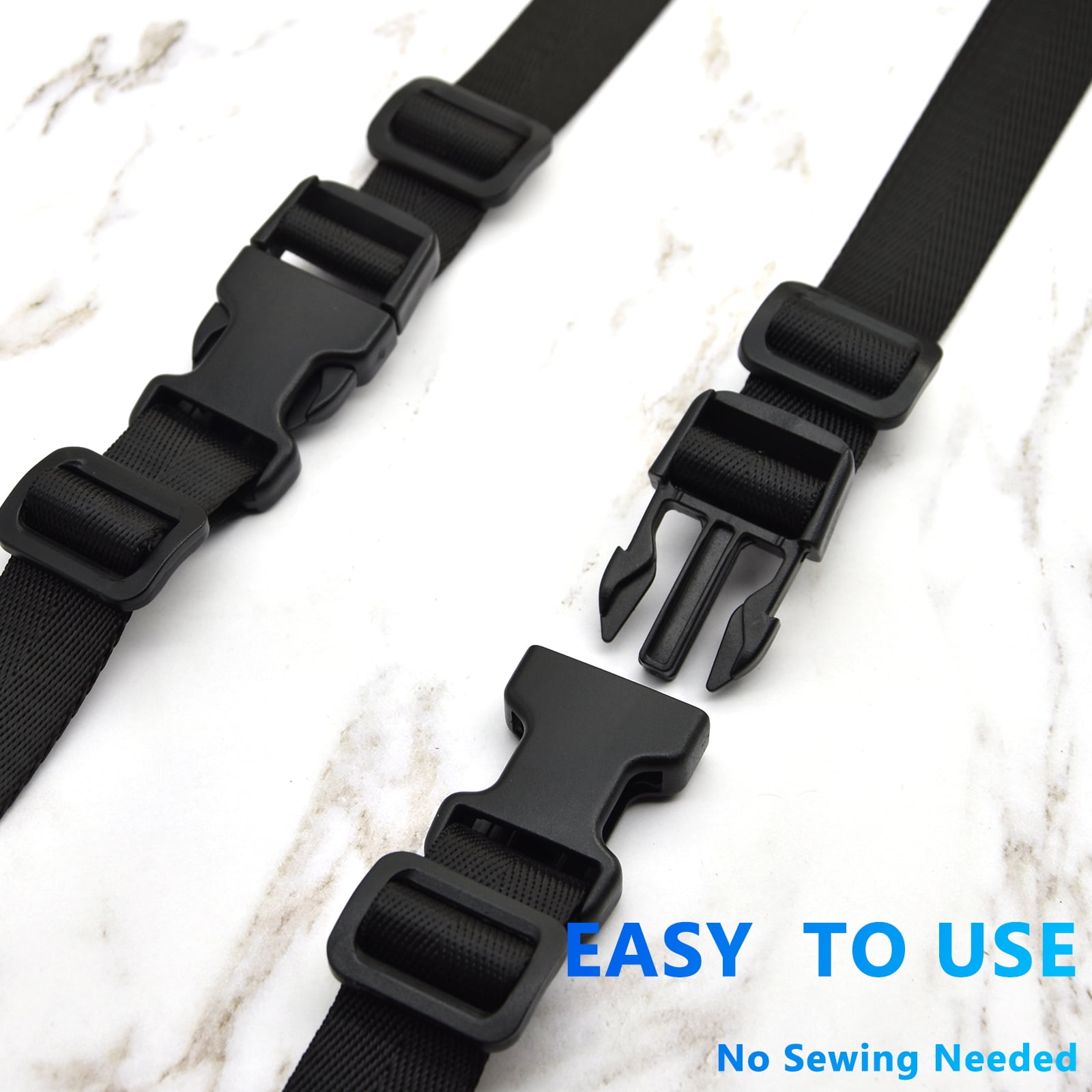 Buckle Straps 1 Inch Nylon Webbing Straps 9.8 Yards with Plastic Buckles  Clips Quick Release Adjustable 10 Pcs + Cam Safety Buckles 10 Pcs +  Tri-Glide