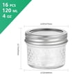 thumbnail image 3 of HLONK Mini Mason Jars 4 Oz - Pack Of 16  Small Glass Jars With Lids And Sealing Bands  Suitable For Honey  Jam  Jelly  Desserts  Wedding Favors  Shower Candles  Baby Food  Small Spice Jar, 3 of 5