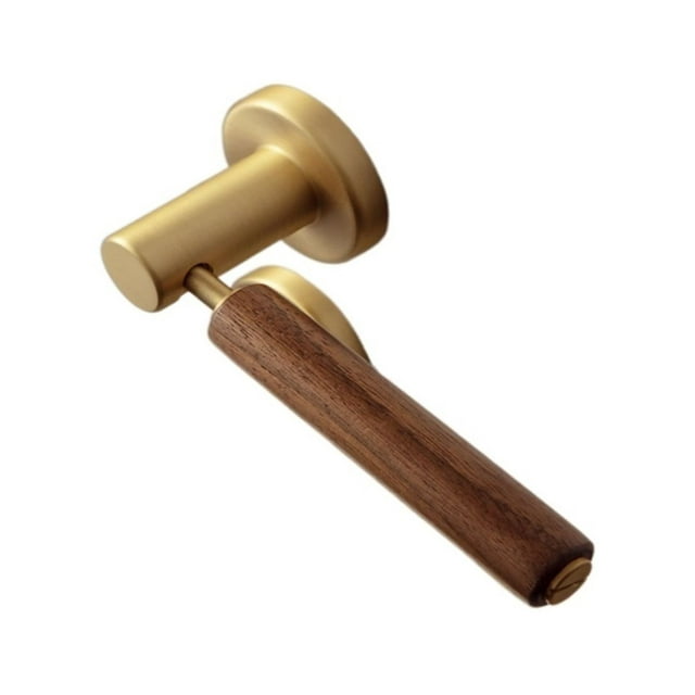 Soild Brass Mute Door Lock Lever Set, Interior Black Walnut Door Lock Handle, Anti-theft Gate Lock Furniture Hardware For Bedroom ,Long Lasting