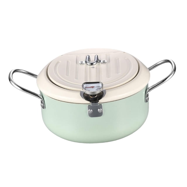 Rongfmy Deep Fryer Pot Multi Purpose Oil Frying Pan for Potato Squid Rings Onion Rings blue