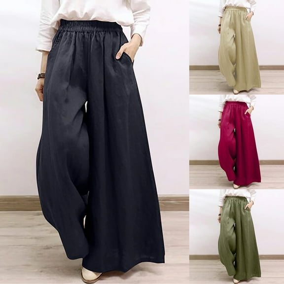 Utoimkio Women's Wide Leg Harem Pants High Waisted Lounge Pants Casual Loose Work Pants for Women