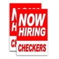 thumbnail image 1 of Now Hiring Checkers (24" X 36") Vinyl Decal Only (Pack of 2), 1 of 4