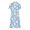 thumbnail image 4 of Ovzne Robes pour Femmes 2025 Robe Femmes Mode Femmes Imprimé Fleur Col en V Manches Courtes Robe Ample et Confortable Robe de Vacances Manches Courtes Imprimée Liquidation, 4 of 6
