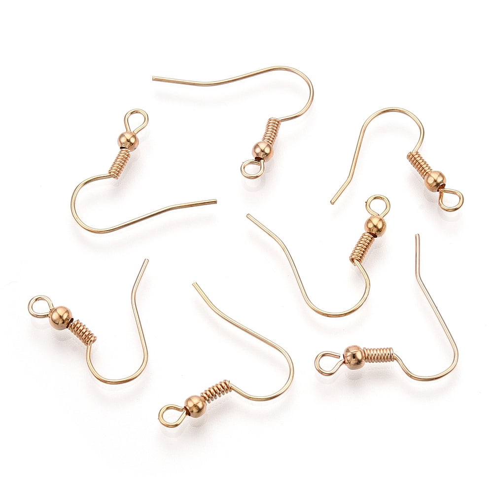 5000pcs Iron Earring Hooks Ear Wire with Horizontal Loops Light golden 19~21x18~20mm Pin: 0.65mm