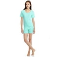 thumbnail image 2 of Leveret Womens Two Piece Short Cotton Pajamas Aqua M, 2 of 2