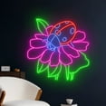 thumbnail image 2 of Handmadetneonsign Bug Flower Neon Sign, Bug Flower Wall Decor, Flower Animal Wall Decor, 2 of 5