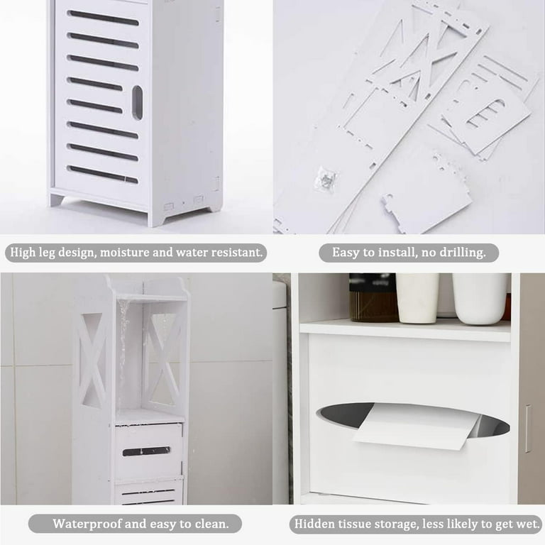 Homeika Bathroom Storage Cabinet, Small Floor Bathroom Organizer
