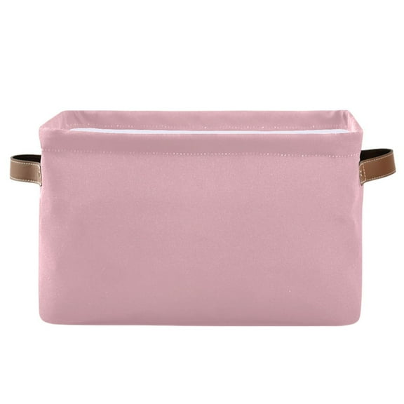 Storage Bins with Handle Fabric Organizer Basket Foldable Box 1 Pack Pale Pink 14.2x10.2x8.3