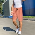 thumbnail image 7 of Bixox Men's Orange Gingham printed lightweight casual shorts, soft sleep shorts with pockets., 7 of 7
