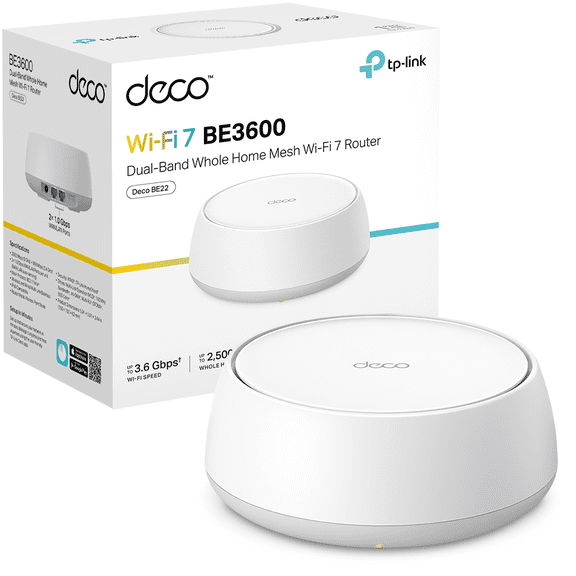 TP-Link Deco BE22 Router Mesh WiFi 7 BE3600 Doble Banda Con HomeShield y Cobertura Inteligente para Hogar