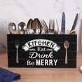 thumbnail image 4 of Goriertaly Black Wooden Cutlery Box Durable Structure Wide Application Wooden Utensil Organizer For Kitchen, 4 of 6