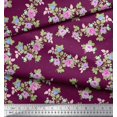 thumbnail image 2 of Soimoi Poly Georgette Fabric Leaves, & Rose Floral Decor Fabric Printed Yard 42 Inch Wide, 2 of 3
