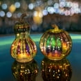 thumbnail image 6 of Sylvtty Glass Pumpkin Light Battery Operated LED Pumpkin Lantern Fall Lighted Pumpkin Table Centerpiece for Halloween Thanksgiving Home Decor, 6 of 7