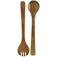 thumbnail image 3 of Elite 3 Piece Acacia Wood Salad Bowl and Spoon Set in Brown, 3 of 3