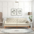 Mr. Kate Stella Vintage Convertible Sofa Bed Futon, Tan Linen