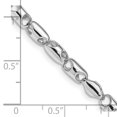 thumbnail image 2 of 14k White Gold Bracelet Fancy Chains Women's 4.1 mm 7 in Polished Barrel Link with Lobster Clasp Chain, 2 of 2