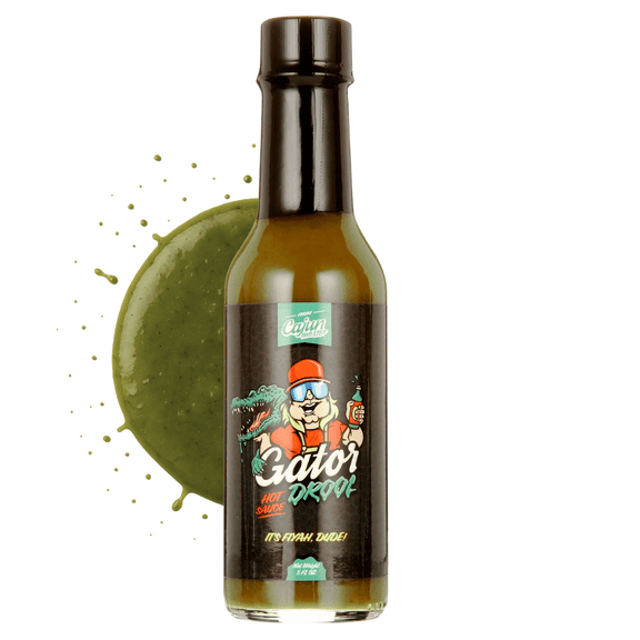 Cajun Two Step Gator Drool, Liquid Hot Sauce, Green Sauce, 5 oz Bottle