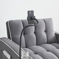 thumbnail image 4 of Versatile Foldable Sofa Bed in 3 Lengths with Adjustable Back and USB Port, Modern Sofa Velvet Pull-out Bed with Removable  Ashtray and Swivel Phone Stand,cup Holder,side Pocket, Three Colors, 4 of 9