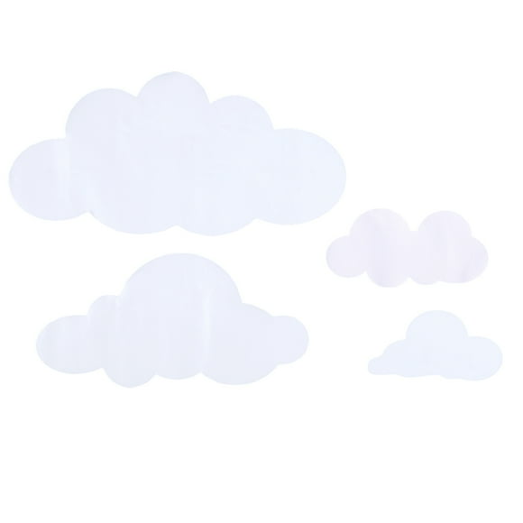 RUNROTOO 31Pc White Vinyl Cloud Wall Decals Easy Apply Removable Wall Stickers for Room Decor
