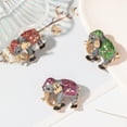 thumbnail image 4 of SmartBy Unisex Brooch Rhinestone Decor Retro Oil-drip Enamel Elephant Shape Anti-slip Suit Coat Collar Hat Scarf Decoration Clothes Pin Party Prom Bride Wedding Garment Jewelry, 4 of 7