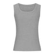 thumbnail image 4 of MIXUE Tank Top for Women Summer Solid Color Square Neck Sleeveless Casual Comfortable Basic Camisole Vest Outwear,Gray,XXL, 4 of 5