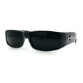 thumbnail image 5 of Mens Mad Dog Narrow Rectangle 90s Street Gangster Shade Sunglasses Shiny Black, 5 of 8