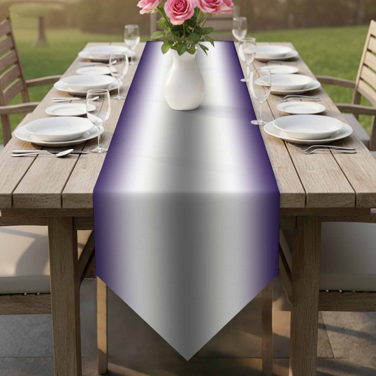 Purple Grey Table Runner Linen Burlap Table Runner 120 Inches Long Gray Farmhouse Modern Rustic Dresser Scarves for Kitchen Island Coffee Dining Room Party Wedding Banquet Holiday Decoration 13"x120"