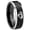Black 2 Tone Beveled Edge, variant on House of Van Beveled Edge Rose Gold Tungsten Engraved Ring 10MM