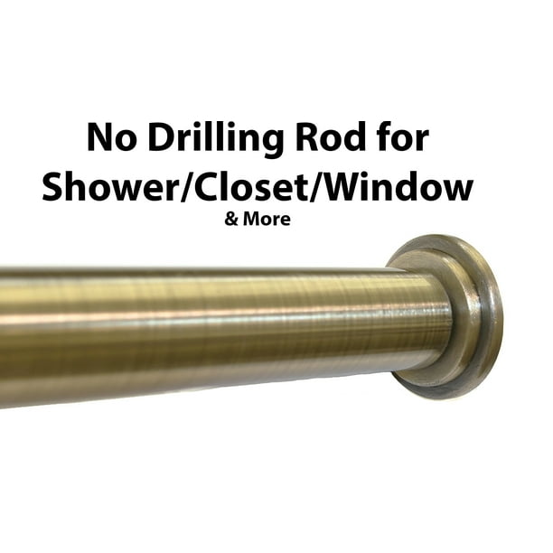 1" No Drilling Shower Closet Window Tension Rod, Heavy Duty, 24"42