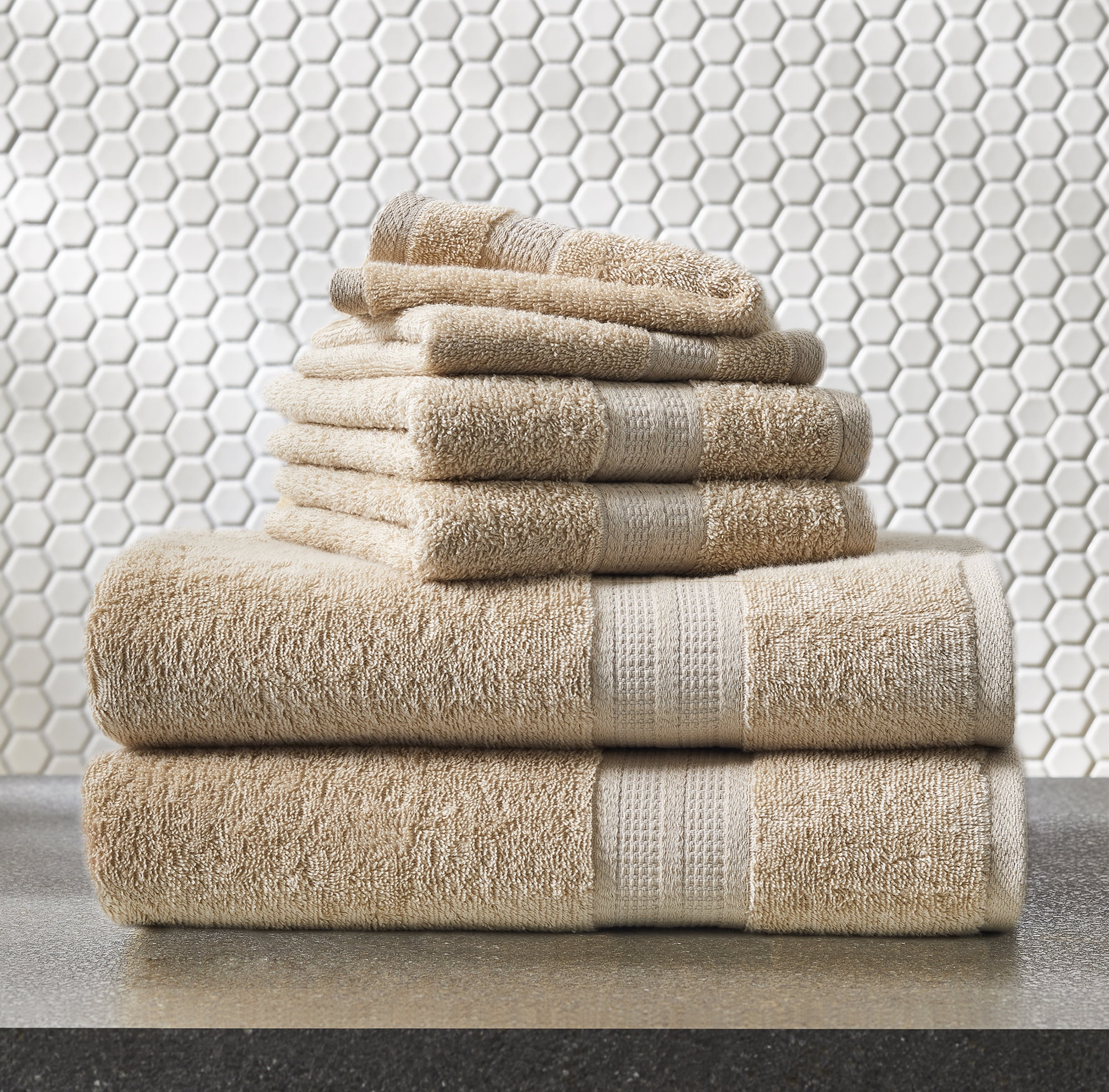 Better Homes & Gardens 6-Piece Bath Set, Solid Tan