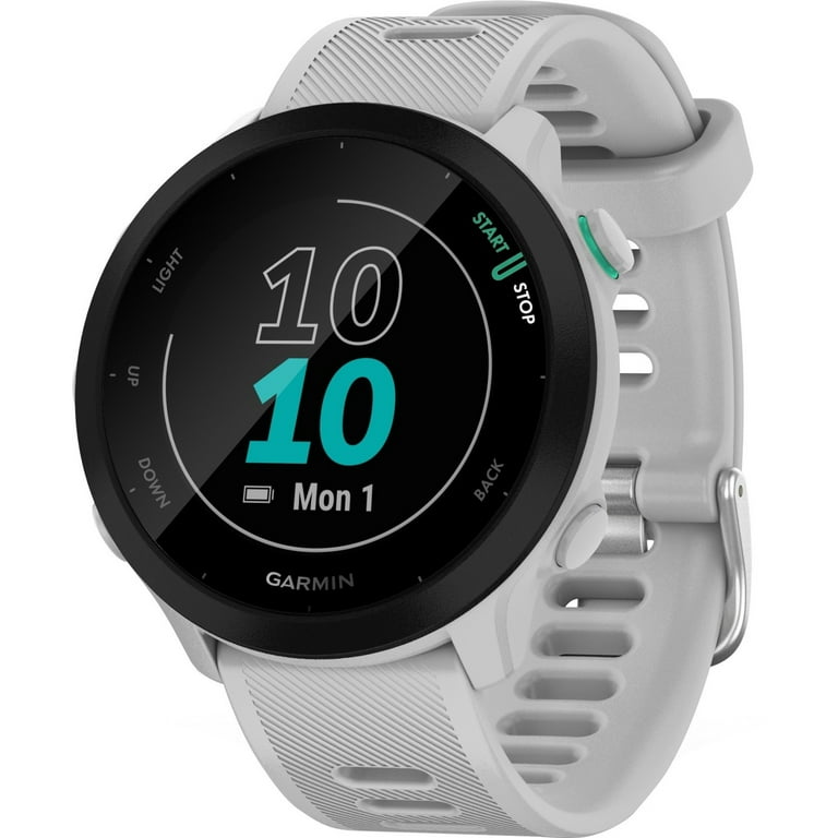 Garmin Forerunner 55, GPS Running Watch with Suggested Workouts, Up to 2 weeks of Battery Life, White - Walmart.com