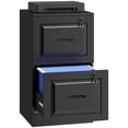 thumbnail image 1 of HOMCOM 2 Drawer File Cabinet with Lock, Vertical Filing Cabinet, Black, 1 of 10