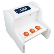 Angle View: Child's White Basketball White Two Step Stool