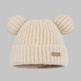 thumbnail image 2 of Riforla Women Winter Cat Ears Hats Soft Slouchy Striped Knitted Hat Trendy Warm Crochet Braided Knitted Hats Bomber Hats Beige, 2 of 3