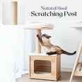 thumbnail image 5 of Catry Durable 3-Level Cat Tree for Small Cats with Plush Perches, Wooden Condo & Jute Scratching Post, Brown, 5 of 9