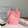 thumbnail image 3 of Bolsos de cubo casuales para mujer, bolsos y carteras de diseñador de lujo, novedad de 2023, bolso de hombro con decoración de remaches y asa superior de cuero PU, 3 of 5