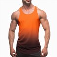 thumbnail image 2 of HCNTES Muscle Sleeveless Shirts for Men Cotton Summer Plain Gym Workout Tank Tops Crewneck Solid Loose Fit Hippie Tanks men shorts  under $10(L,Orange), 2 of 5