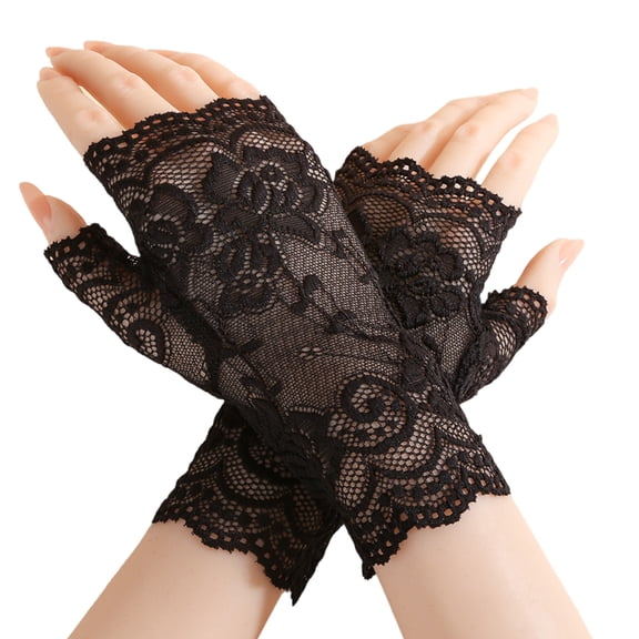 Misright Elegant Lace Bridal Gloves For Wedding Ceremony Vintage Luxurious Style
