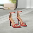 thumbnail image 2 of DREAM PAIRS KARRIE Zapatos de Tacón Estileto con Correa al Tobillo en Ante Rojo para Mujer, 2 of 8