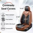 thumbnail image 4 of Coverado Front Car Seat Covers, Airbag Compatible Faux Leather Seat Protectors, Waterproof Cushions Universal Fit for Most Sedans SUV Pick-up, Black&Brown, 4 of 11