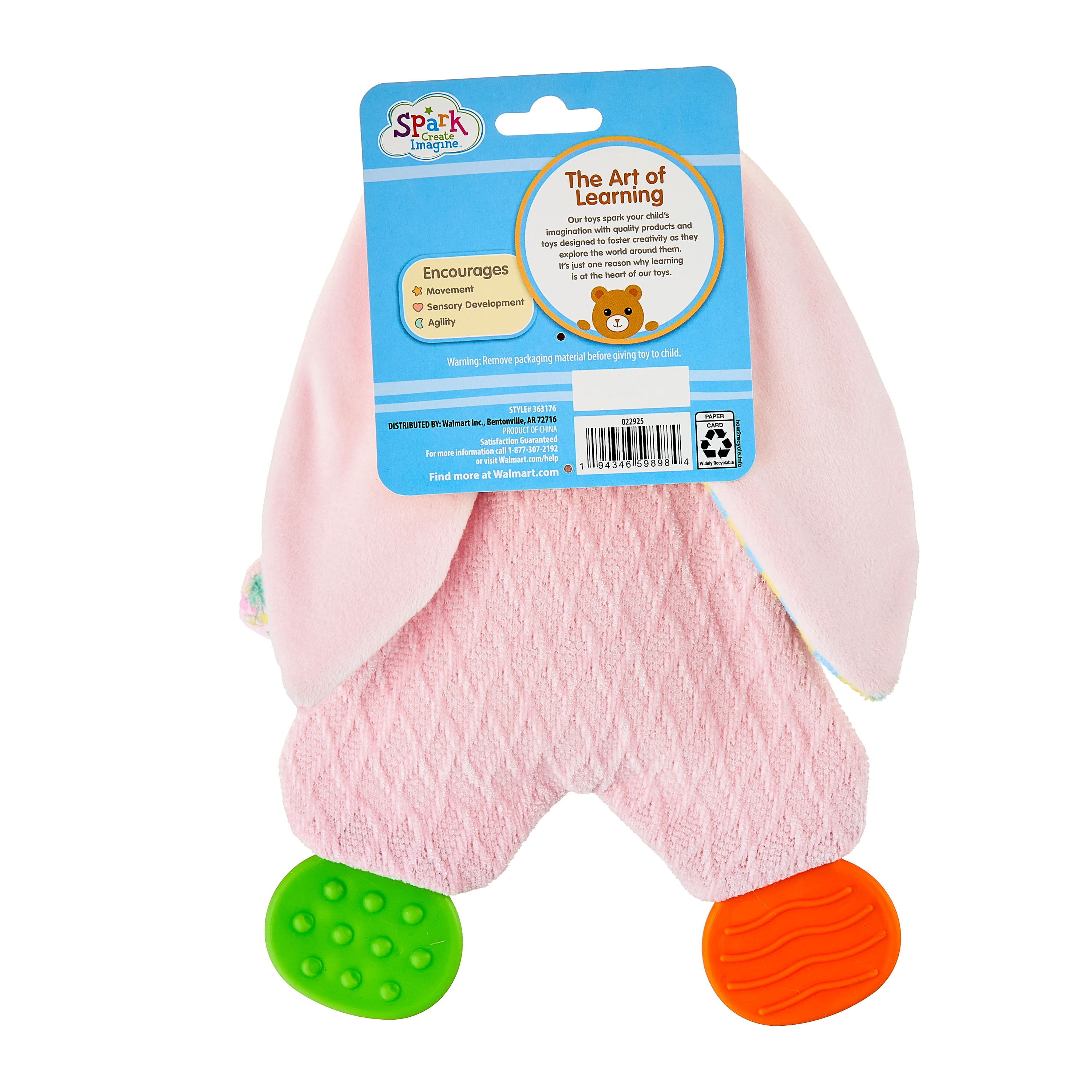 Spark Create Imagine Snuggle Bunny, Pink, 9.5-inch