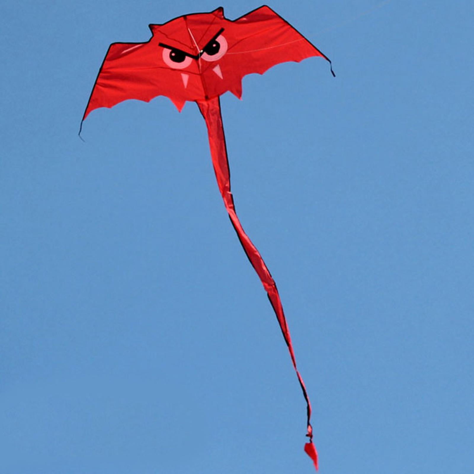 QccHieUs Vivid Flying Line Kite Long Tail Animal Toys Fun Large 59x22inch Sports Game Games for Park Adults Children Beginners Holiday Red