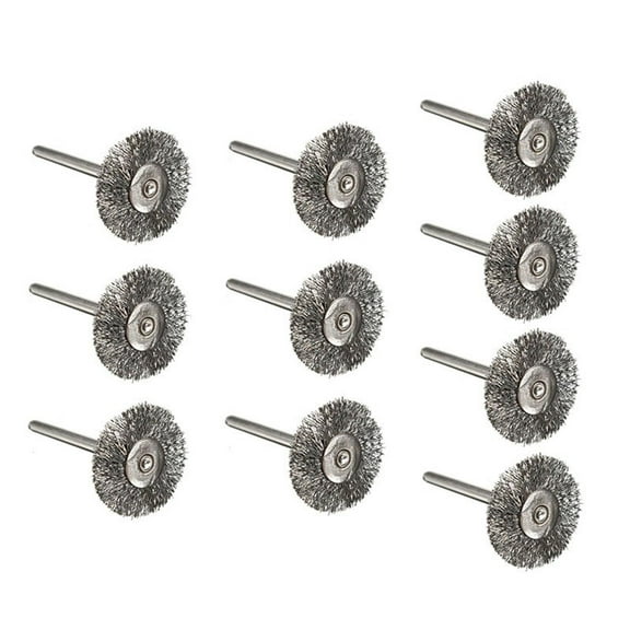 wire Brush Set 10 Pieces, Steel Wire Brush for Drill, 2.2cm Coarse Steel Crimped