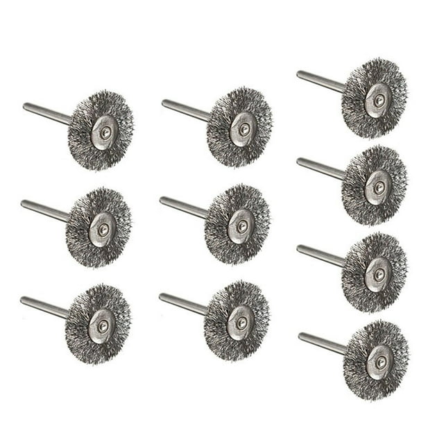 Almencla 10 Pcs Brosse en Fil d'Acier 2.2cm pour Nettoyage de Perceuse Rouille, Détartrage et Abrasif
