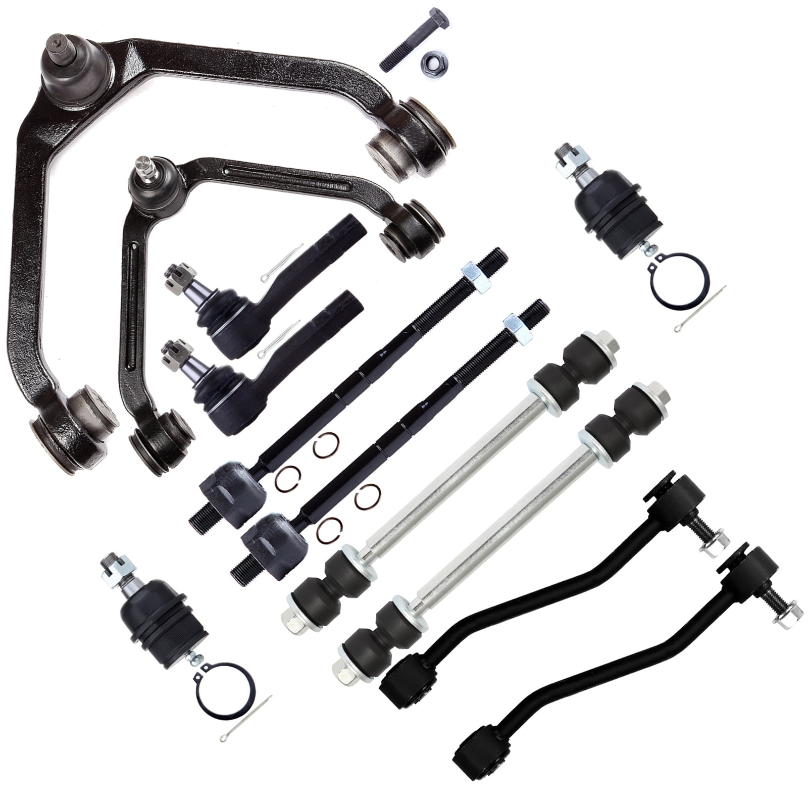 SCITOO 12pcs Suspension Kit Inner Outer Tie Rod End Sway Bar End Link Upper Control Arm Wheel Hub Assembly Fit For 2007-2013 For Chevrolet Avalanche