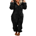 thumbnail image 1 of Combinaison en Peluche pour Femmes Pyjama d'Hiver à Fermeture Éclair Col Haut Chaud, 1 of 4