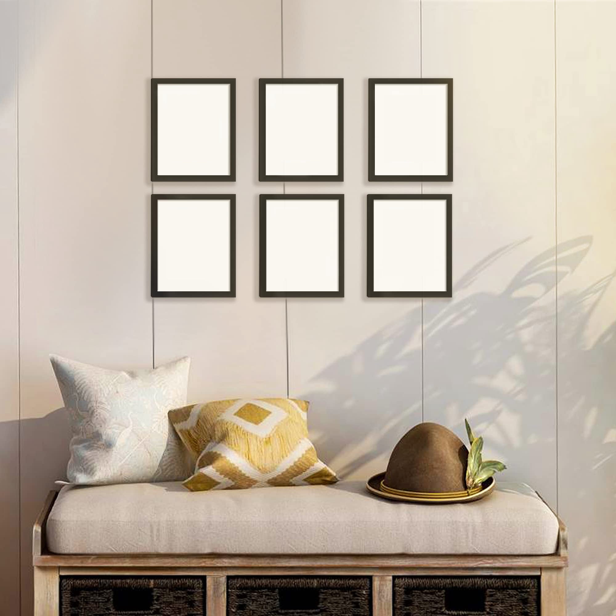 8x10 Picture Frame Set of 5, Display Pictures 5x7 with Mat or 8x10 Without Mat, Wall Gallery Photo Frames for Living Room Bedroom Office Decor, Create a Photo Wall Collage, Black