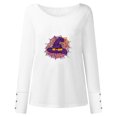 thumbnail image 4 of Moda mujer casual impreso cuello redondo manga larga otoño blusa pullver tops Fridja fjkfkj2196, 4 of 5
