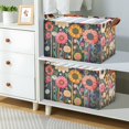 thumbnail image 2 of Yayeee Foldable Storage Basket for Shelves with Handles Waterproof Cloth Bins, Large Colorful Flowers, 2 of 7