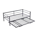 thumbnail image 4 of Tcbosik Twin Size Metal Daybed with Trundle, Sofa Bed for Living Room, Guest Room, Bedroom, Space Saving, Easy Assembly, Black, 4 of 10